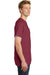 Port & Company PC099P Mens Beach Wash Short Sleeve Crewneck T-Shirt w/ Pocket Merlot Red Side