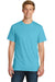 Port & Company PC099P Mens Beach Wash Short Sleeve Crewneck T-Shirt w/ Pocket Tidal Wave Blue Front