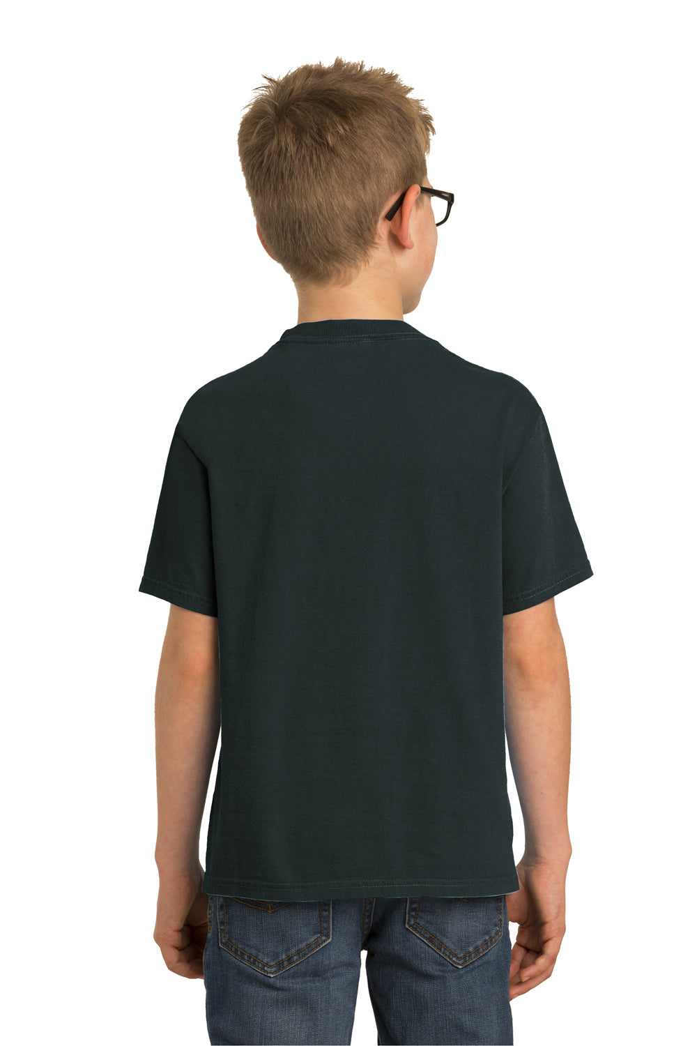 Port & Company PC099Y Youth Beach Wash Short Sleeve Crewneck T-Shirt Black Back