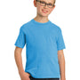 Port & Company Youth Beach Wash Short Sleeve Crewneck T-Shirt - Denim Blue