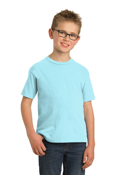 Port & Company PC099Y Youth Beach Wash Short Sleeve Crewneck T-Shirt Glacier Blue Front