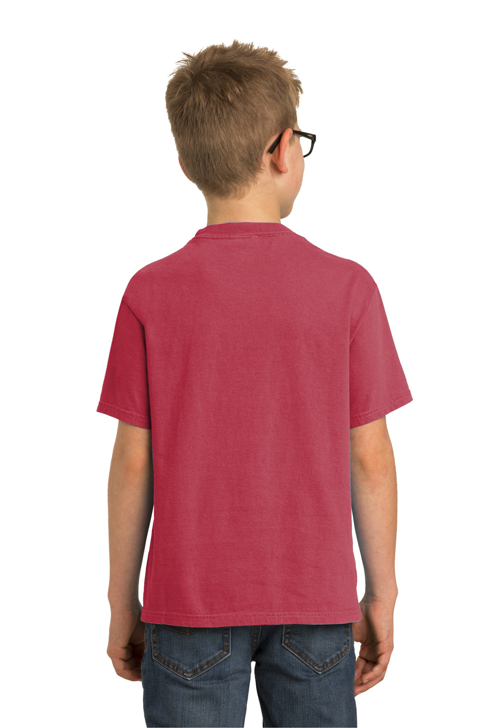 Port & Company PC099Y Youth Beach Wash Short Sleeve Crewneck T-Shirt Merlot Red Back