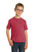 Port & Company PC099Y Youth Beach Wash Short Sleeve Crewneck T-Shirt Merlot Red Front