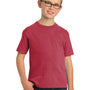 Port & Company Youth Beach Wash Short Sleeve Crewneck T-Shirt - Merlot Red
