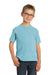 Port & Company PC099Y Youth Beach Wash Short Sleeve Crewneck T-Shirt Mist Blue Front