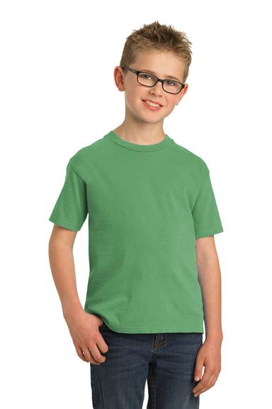 Port & Company PC099Y Youth Beach Wash Short Sleeve Crewneck T-Shirt Safari Green Front