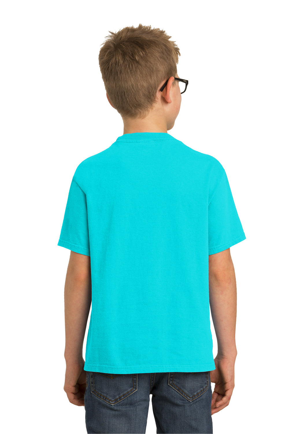 Port & Company PC099Y Youth Beach Wash Short Sleeve Crewneck T-Shirt Tidal Wave Blue Back