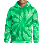 Port & Company Mens Tie-Dye Fleece Hooded Sweatshirt Hoodie - Kelly Green
