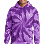 Port & Company Mens Tie-Dye Fleece Hooded Sweatshirt Hoodie - Purple