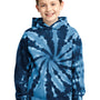 Port & Company Youth Tie-Dye Fleece Hooded Sweatshirt Hoodie - Navy Blue