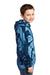 Port & Company PC146Y Youth Tie-Dye Fleece Hooded Sweatshirt Hoodie Navy Blue Side