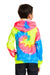 Port & Company PC146Y Youth Tie-Dye Fleece Hooded Sweatshirt Hoodie Neon Rainbow Back