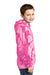 Port & Company PC146Y Youth Tie-Dye Fleece Hooded Sweatshirt Hoodie Pink Side