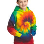 Port & Company Youth Tie-Dye Fleece Hooded Sweatshirt Hoodie - Rainbow