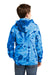 Port & Company PC146Y Youth Tie-Dye Fleece Hooded Sweatshirt Hoodie Royal Blue Back