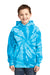 Port & Company PC146Y Youth Tie-Dye Fleece Hooded Sweatshirt Hoodie Turquoise Blue Front