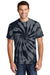 Port & Company PC147 Mens Tie-Dye Short Sleeve Crewneck T-Shirt Black Front