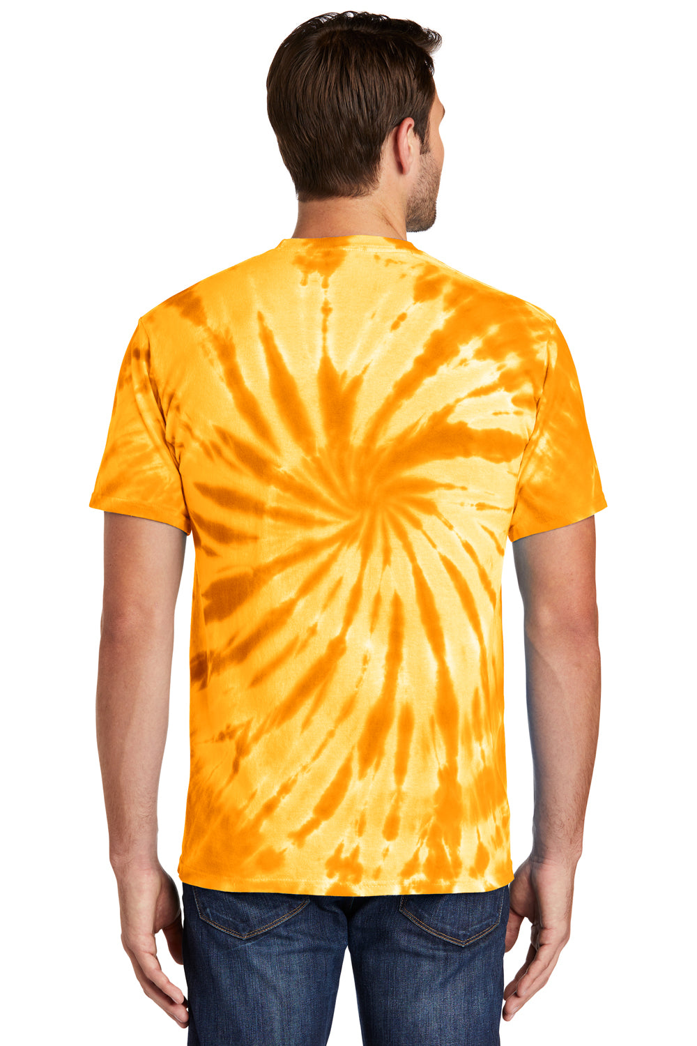 Port & Company PC147 Mens Tie-Dye Short Sleeve Crewneck T-Shirt Gold Back
