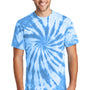 Port & Company Mens Tie-Dye Short Sleeve Crewneck T-Shirt - Light Blue