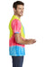 Port & Company PC147 Mens Tie-Dye Short Sleeve Crewneck T-Shirt Neon Rainbow Side