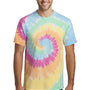 Port & Company Mens Tie-Dye Short Sleeve Crewneck T-Shirt - Pastel Rainbow