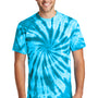 Port & Company Mens Tie-Dye Short Sleeve Crewneck T-Shirt - Turquoise Blue