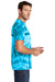 Port & Company PC147 Mens Tie-Dye Short Sleeve Crewneck T-Shirt Turquoise Blue Side