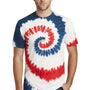 Port & Company Mens Tie-Dye Short Sleeve Crewneck T-Shirt - USA Rainbow