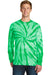 Port & Company PC147LS Mens Tie-Dye Long Sleeve Crewneck T-Shirt Kelly Green Front