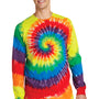 Port & Company Mens Tie-Dye Long Sleeve Crewneck T-Shirt - Rainbow