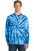 Port & Company PC147LS Mens Tie-Dye Long Sleeve Crewneck T-Shirt Royal Blue Front