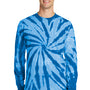 Port & Company Mens Tie-Dye Long Sleeve Crewneck T-Shirt - Royal Blue