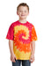 Port & Company PC147Y Youth Tie-Dye Short Sleeve Crewneck T-Shirt Blaze Rainbow Front