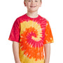 Port & Company Youth Tie-Dye Short Sleeve Crewneck T-Shirt - Blaze Rainbow