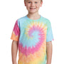 Port & Company Youth Tie-Dye Short Sleeve Crewneck T-Shirt - Pastel Rainbow