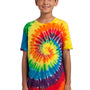 Port & Company Youth Tie-Dye Short Sleeve Crewneck T-Shirt - Rainbow