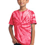 Port & Company Youth Tie-Dye Short Sleeve Crewneck T-Shirt - Red
