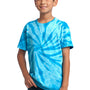 Port & Company Youth Tie-Dye Short Sleeve Crewneck T-Shirt - Turquoise Blue