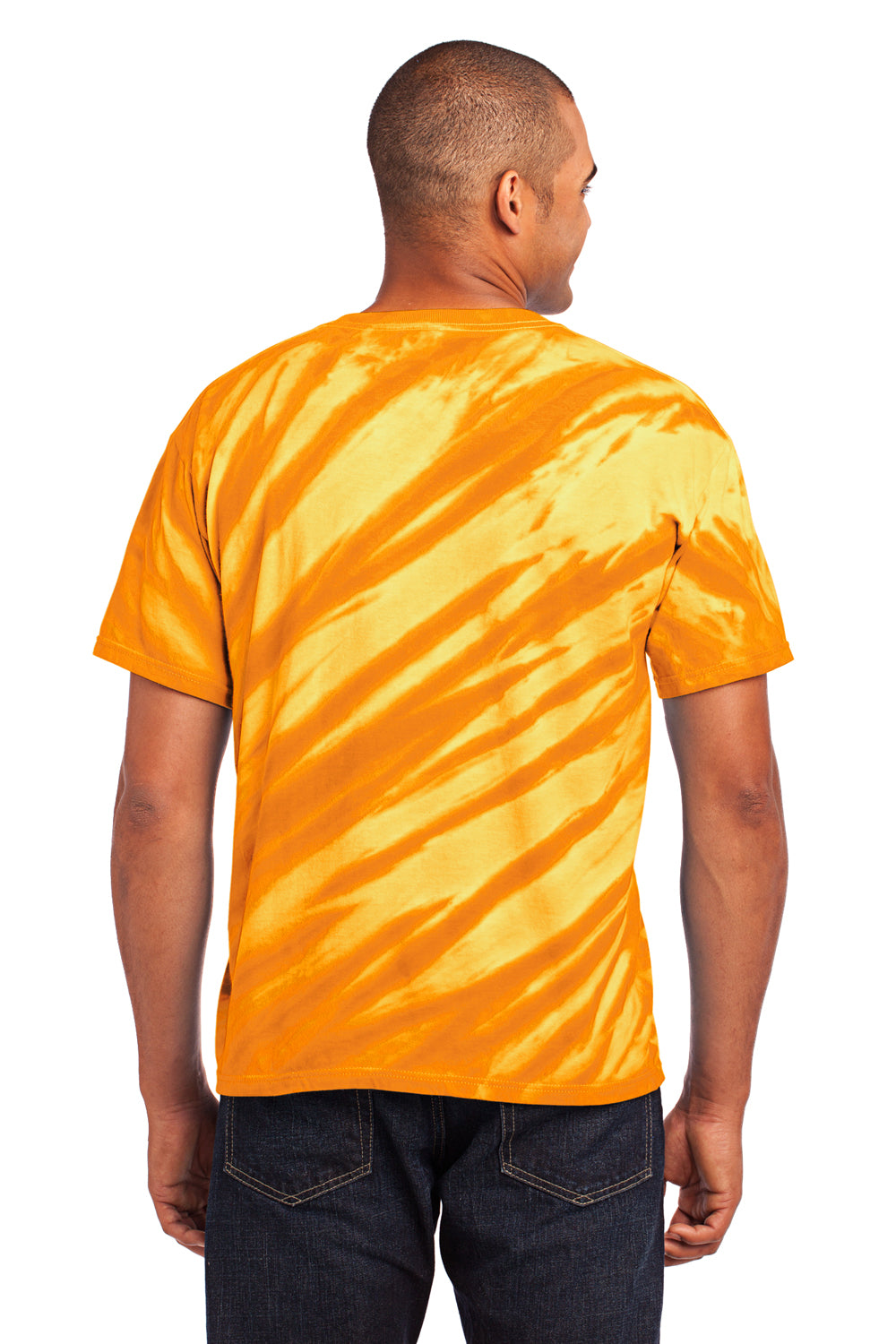 Port & Company PC148 Mens Tie-Dye Short Sleeve Crewneck T-Shirt Gold Back