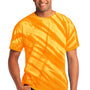 Port & Company Mens Tie-Dye Short Sleeve Crewneck T-Shirt - Gold