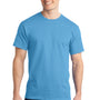 Port & Company Mens Short Sleeve Crewneck T-Shirt - Aquatic Blue