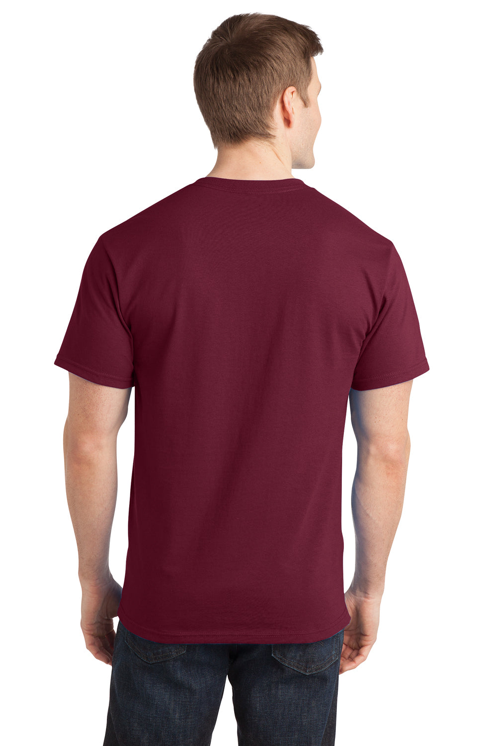 Port & Company PC150 Mens Short Sleeve Crewneck T-Shirt Cardinal Red Back