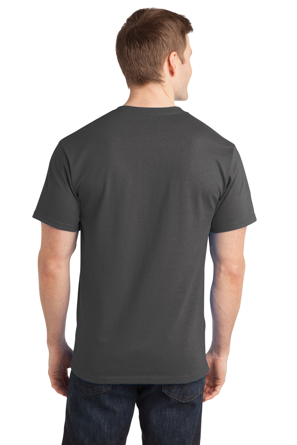 Port & Company PC150 Mens Short Sleeve Crewneck T-Shirt Charcoal Grey Back