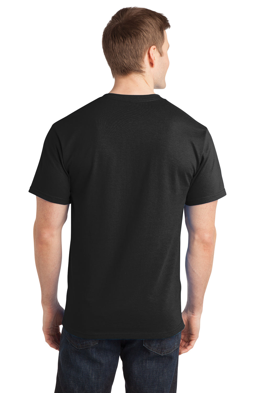 Port & Company PC150 Mens Short Sleeve Crewneck T-Shirt Black Back