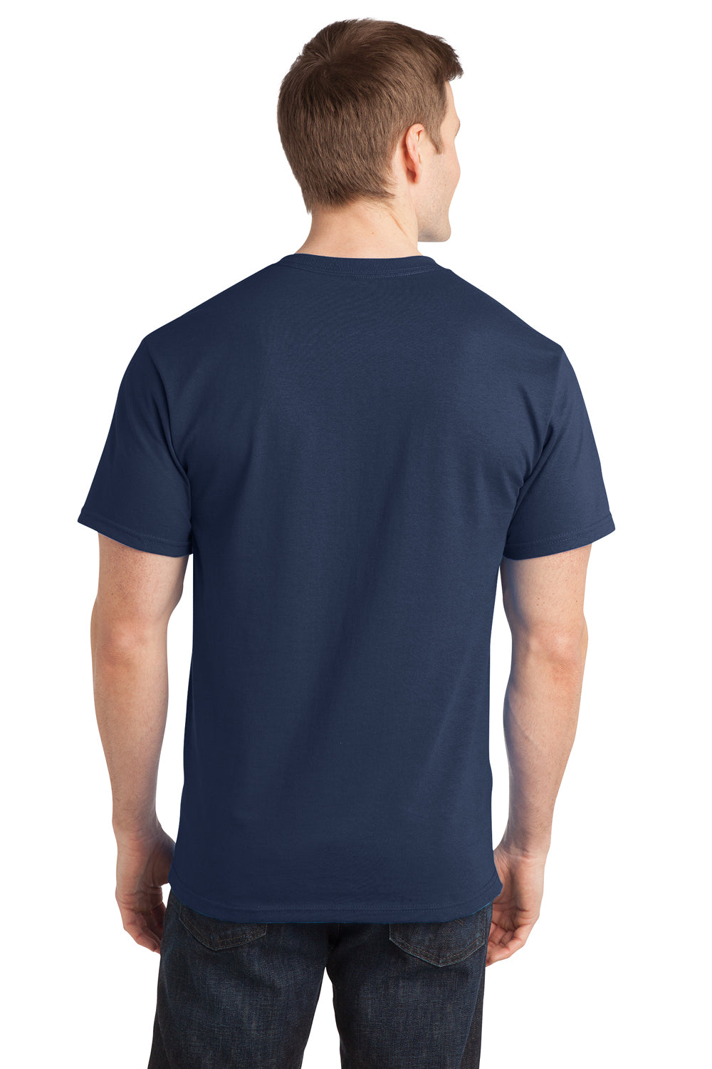 Port & Company PC150 Mens Short Sleeve Crewneck T-Shirt Navy Blue Back