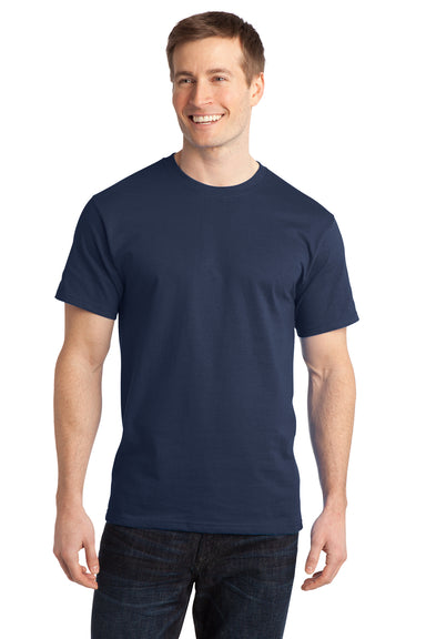 Port & Company PC150 Mens Short Sleeve Crewneck T-Shirt Navy Blue Front