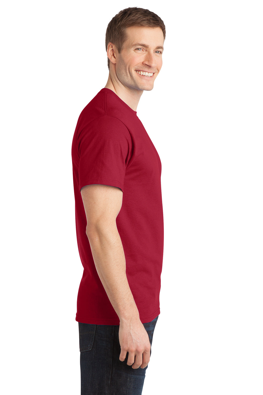 Port & Company PC150 Mens Short Sleeve Crewneck T-Shirt Red Side