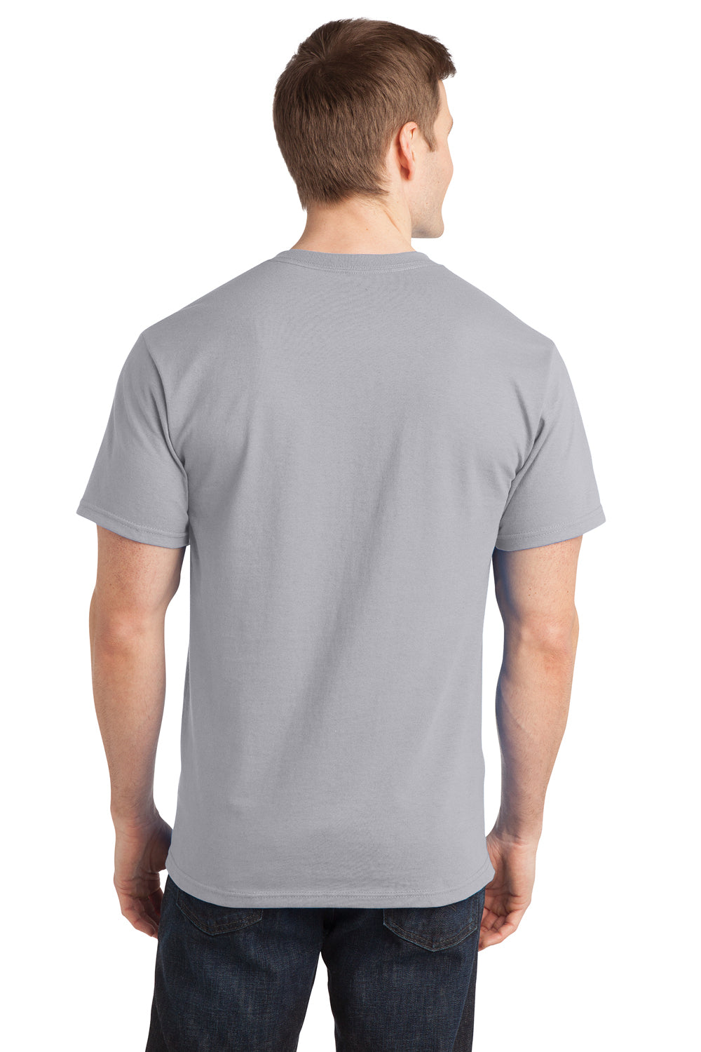 Port & Company PC150 Mens Short Sleeve Crewneck T-Shirt Silver Grey Back