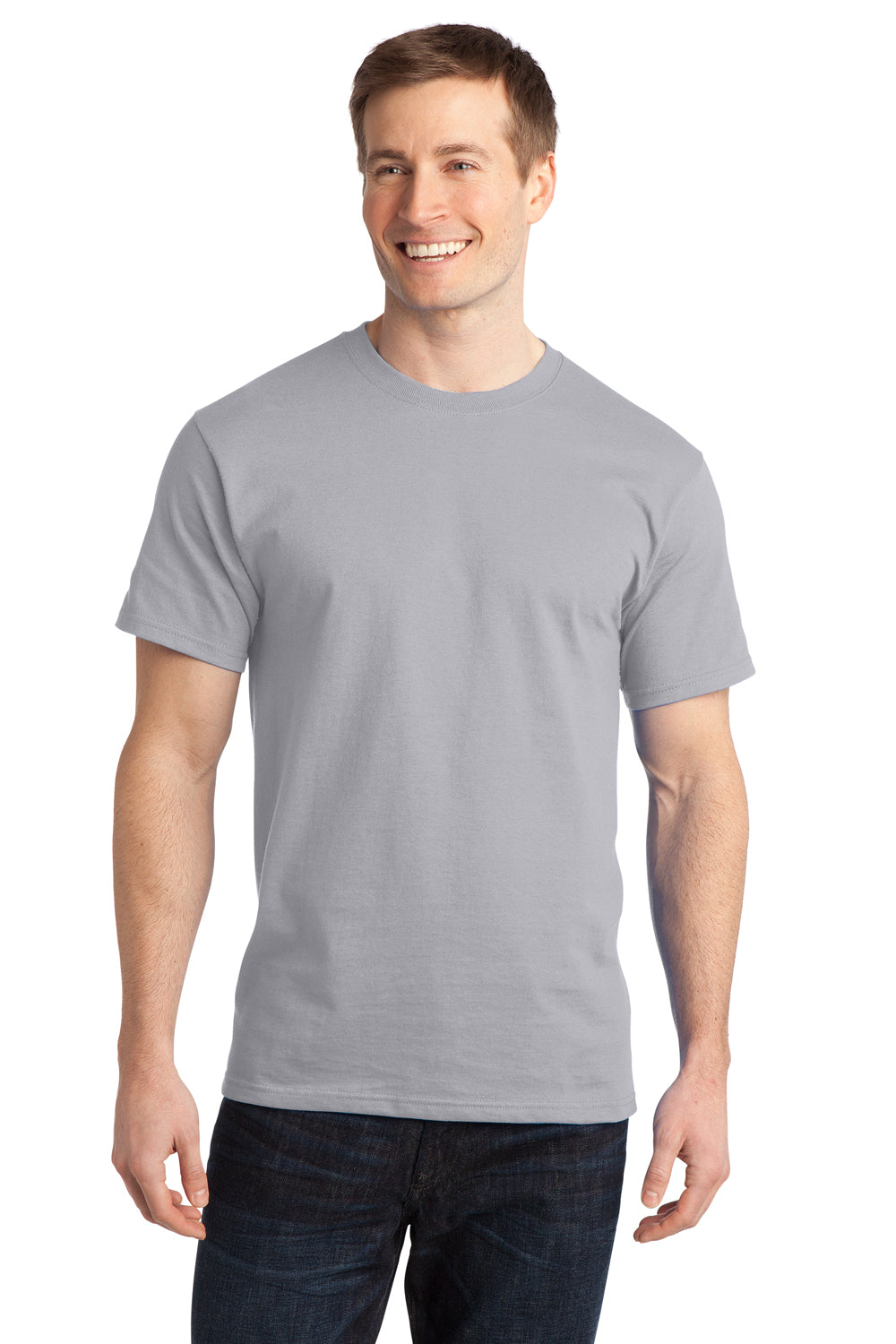 Port & Company PC150 Mens Short Sleeve Crewneck T-Shirt Silver Grey Front