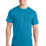 Port & Company Mens Short Sleeve Crewneck T-Shirt - Turquoise Blue